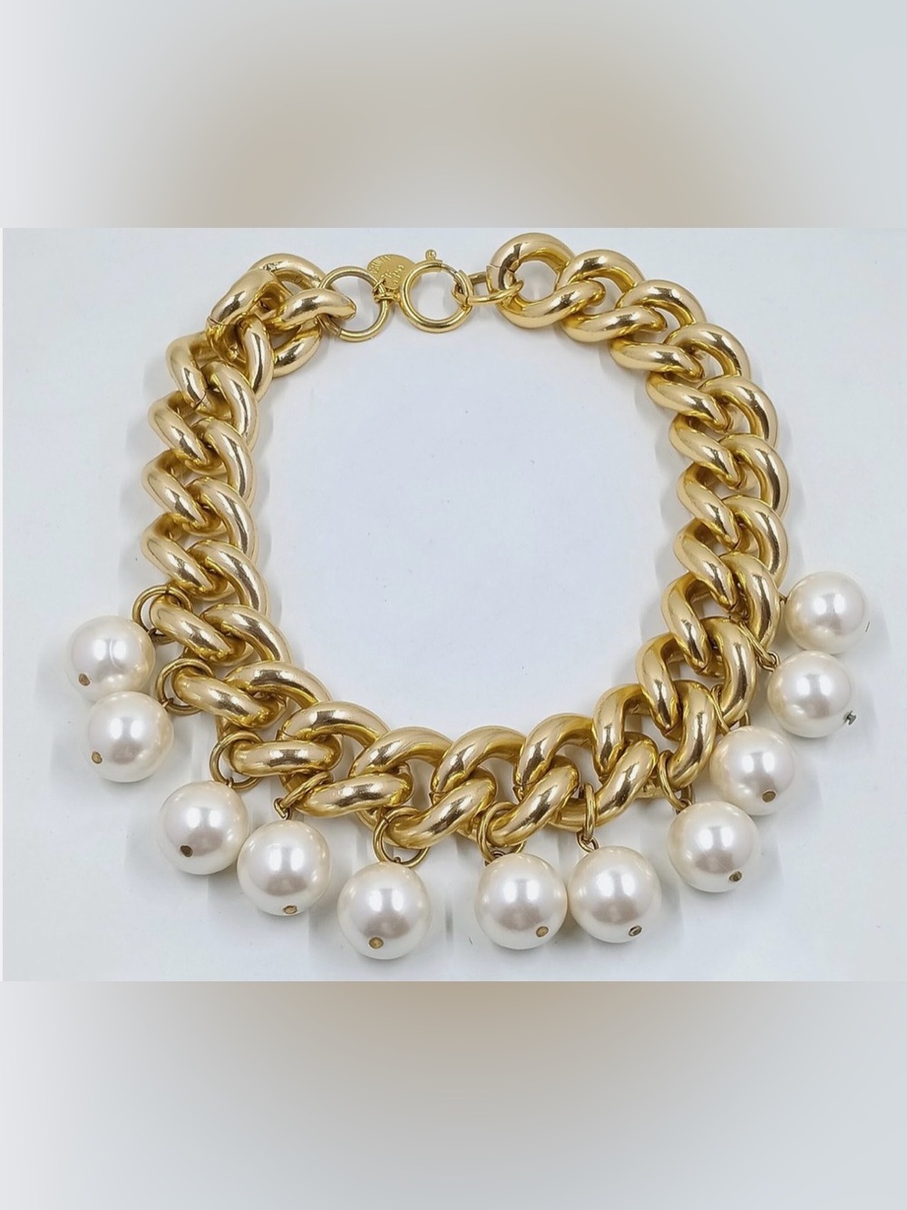 Signed Erwin Pearl Chunky Faux Pearl Necklace